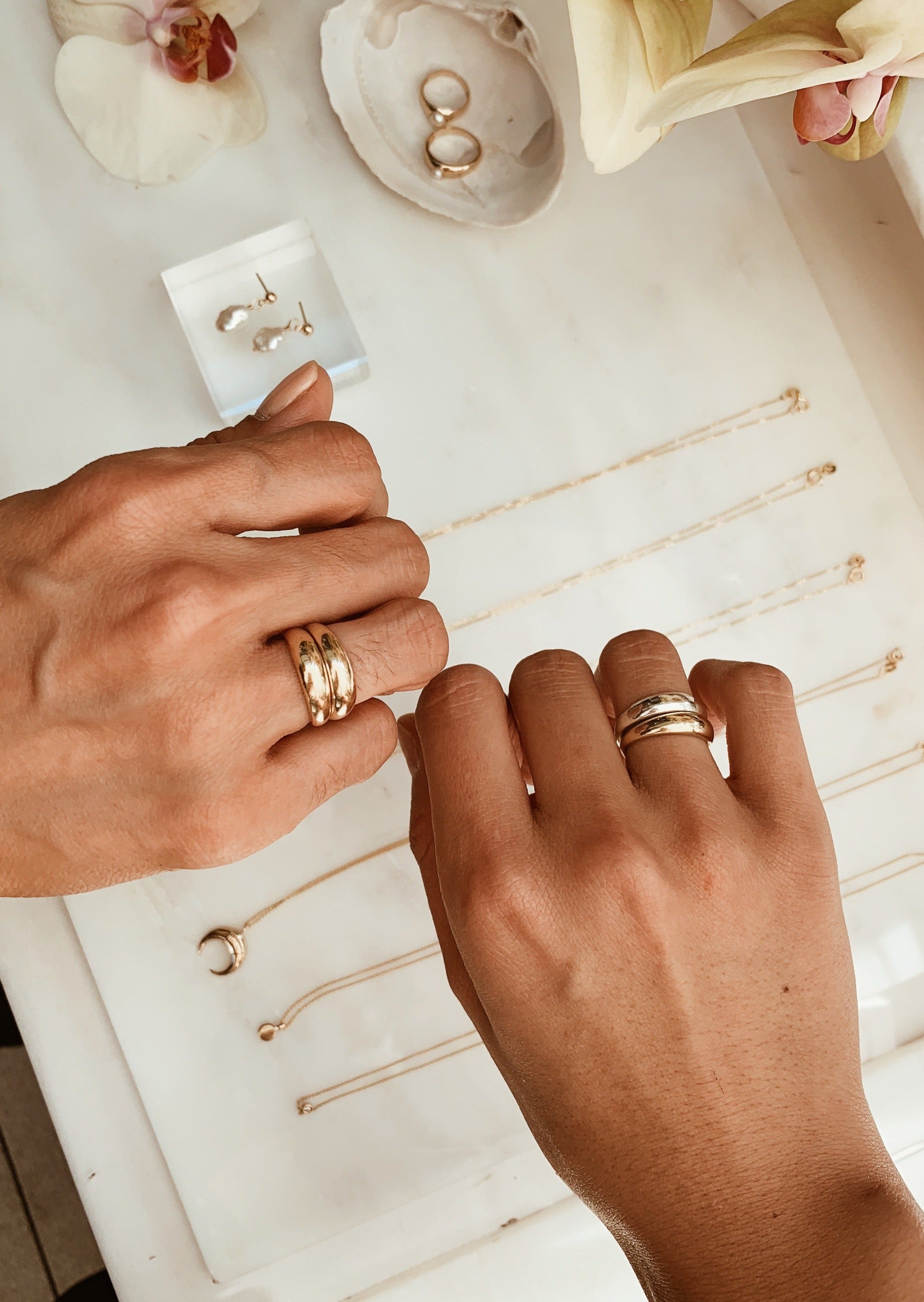 alt="Double Dare To Love Dome Ring (Gold & Gold) and Double Dare To Love Dome Ring (Gold & silver)"