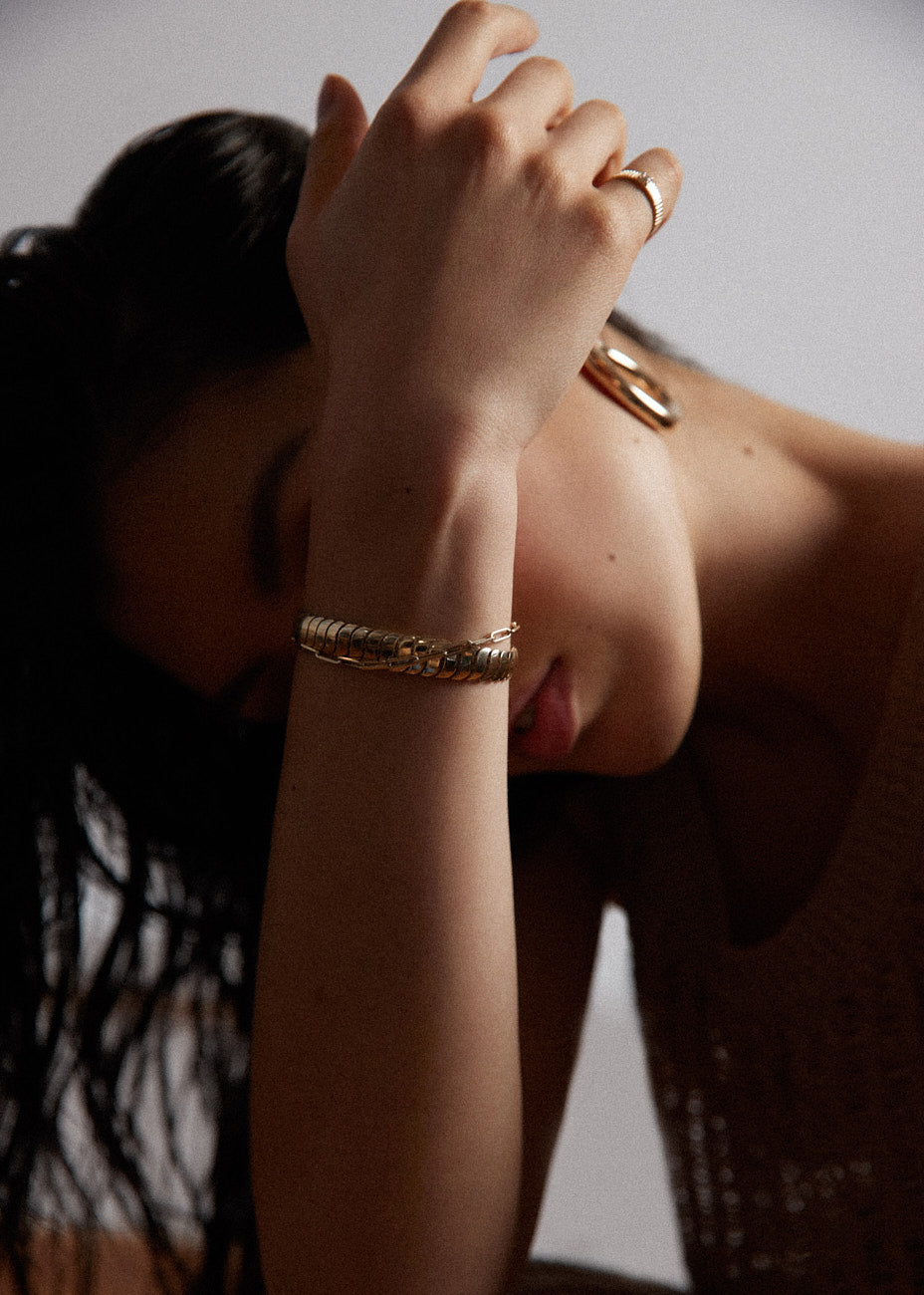 alt="Cobra II & Petite Link Chain Bracelet Stack"