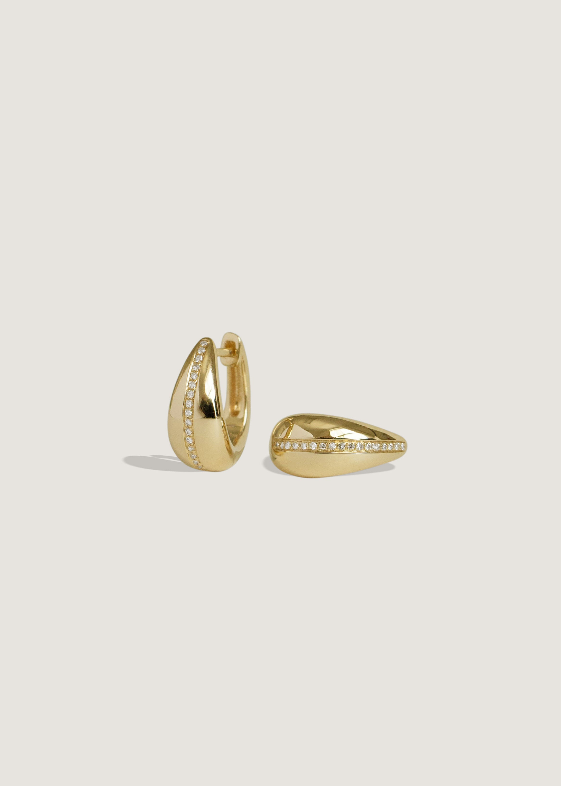 alt="Pavé Diamond Teardrop Hoop Earrings"