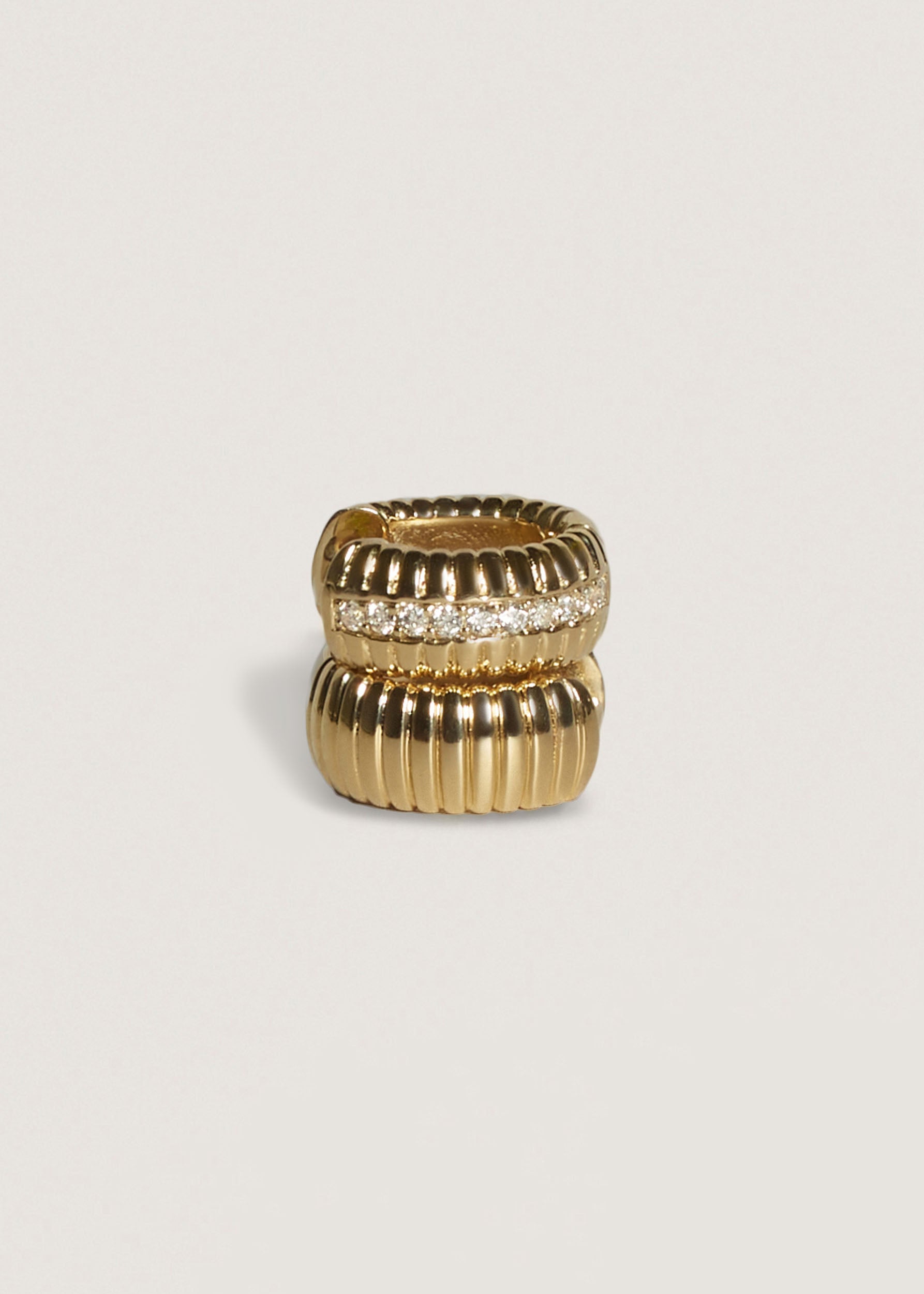 alt="Solis Ribbed Pavé Earrings"